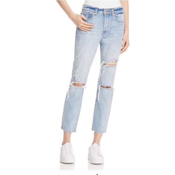 Pistola The Other Girl Destroyed Button Fly Boyfriend Jeans - Picture 1 of 15